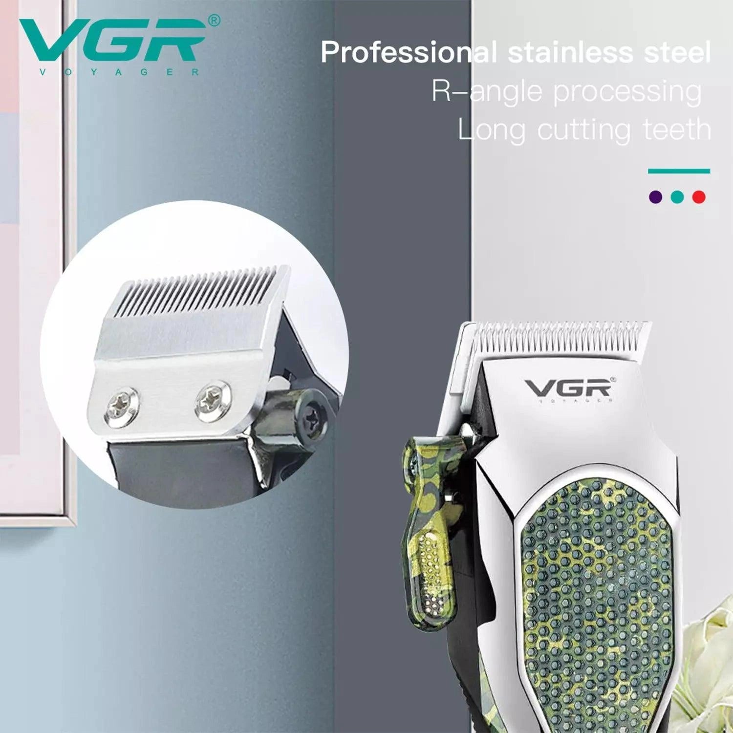 VGR V-299 Hair Clipper For Men, Army Green