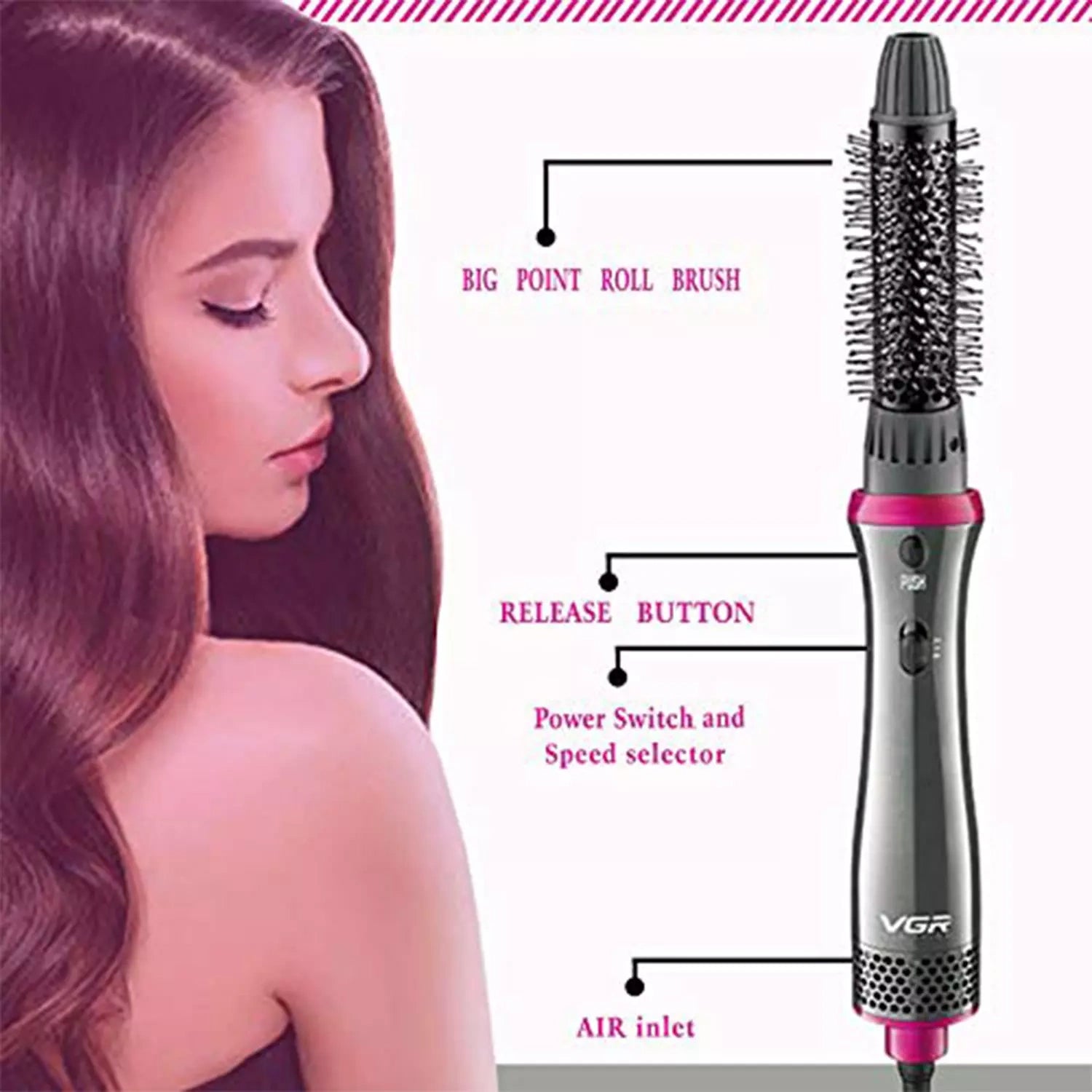 VGR V-408 Hair Straightener Grooming Kit, Grey