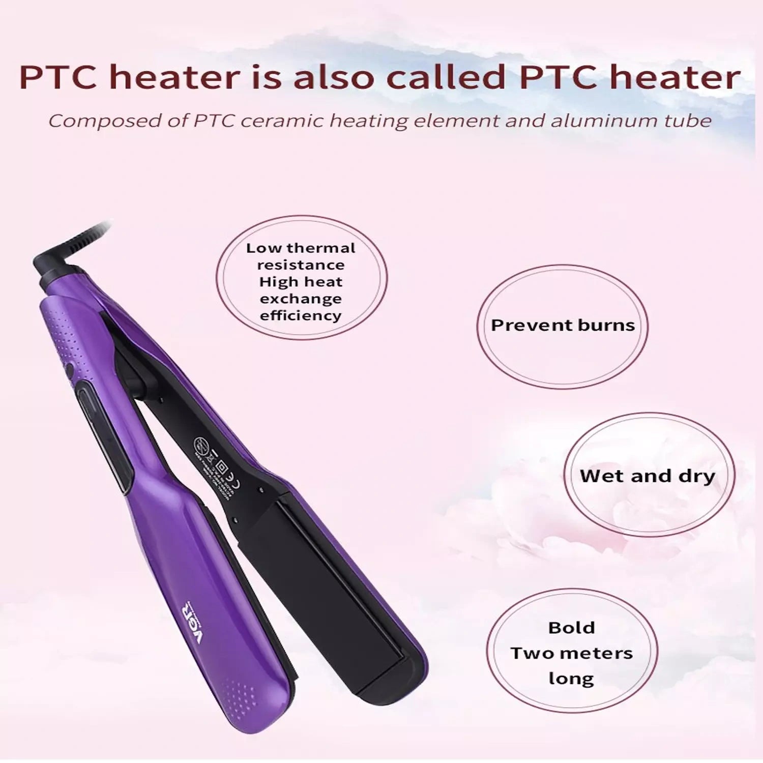 VGR V-506 Hair Straightener 130°C to 210°C Heat Producer For Women