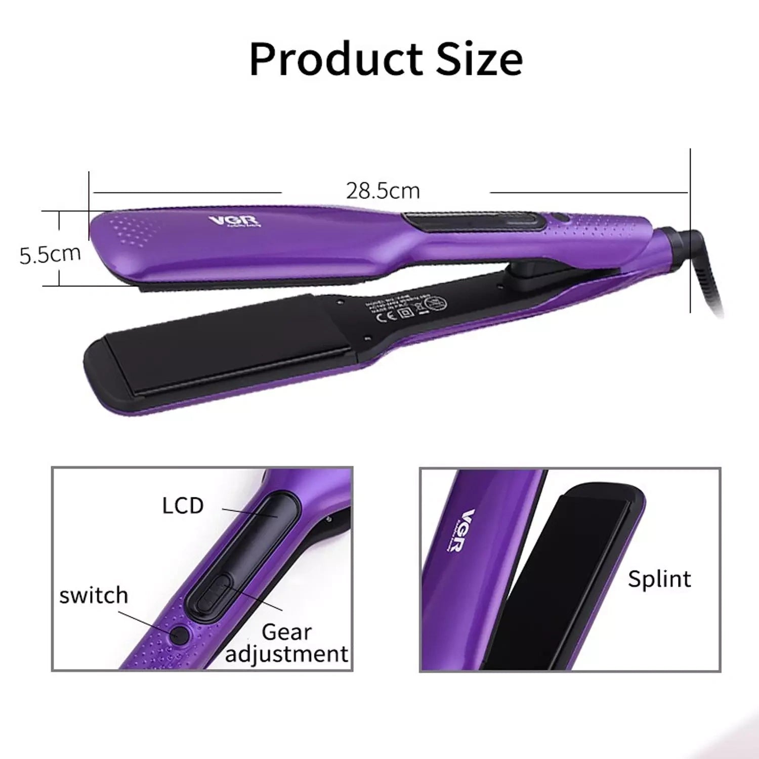 VGR V-506 Hair Straightener 130°C to 210°C Heat Producer For Women