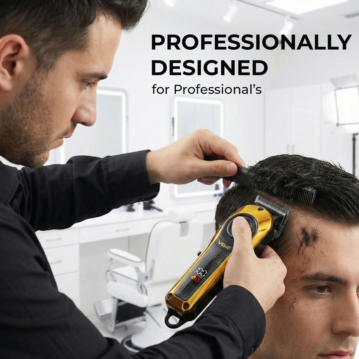 VL-786 Gold Hair Clipper for Men - Professional Limited Edition