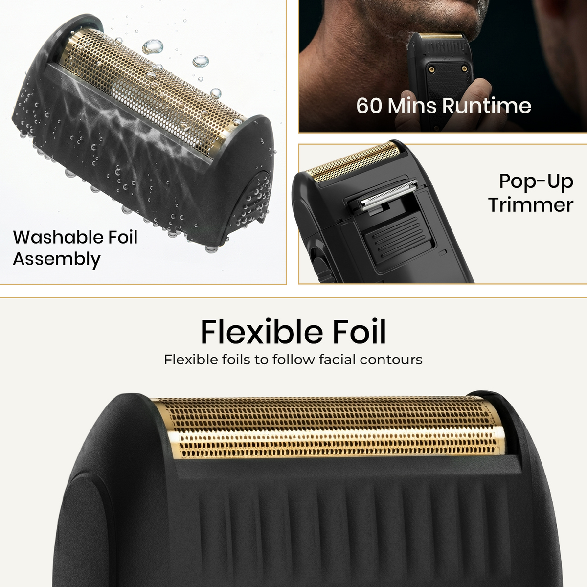 VGR V-353 2 In 1 Beard Shaver For Men, Black