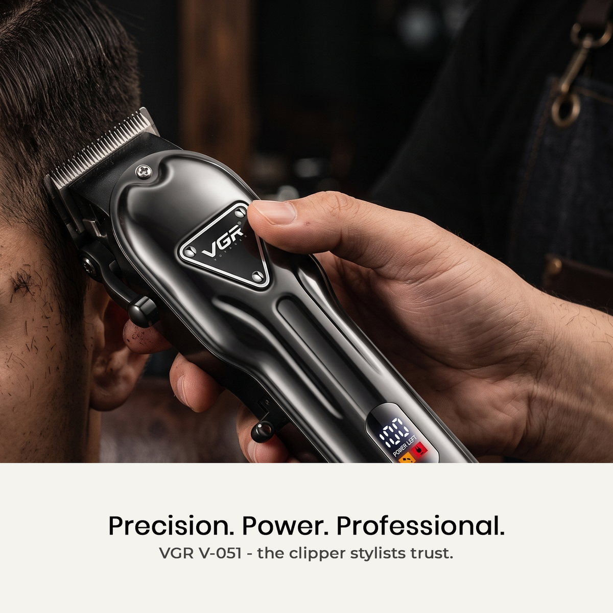 VGR V-051 Professional Hair Clipper For Men with 300 Min Runtime, Black