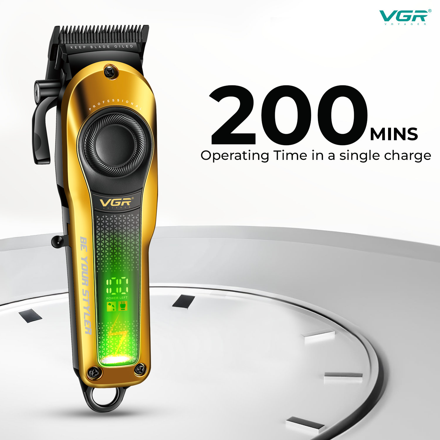VL-786 Gold Hair Clipper for Men - Professional Limited Edition