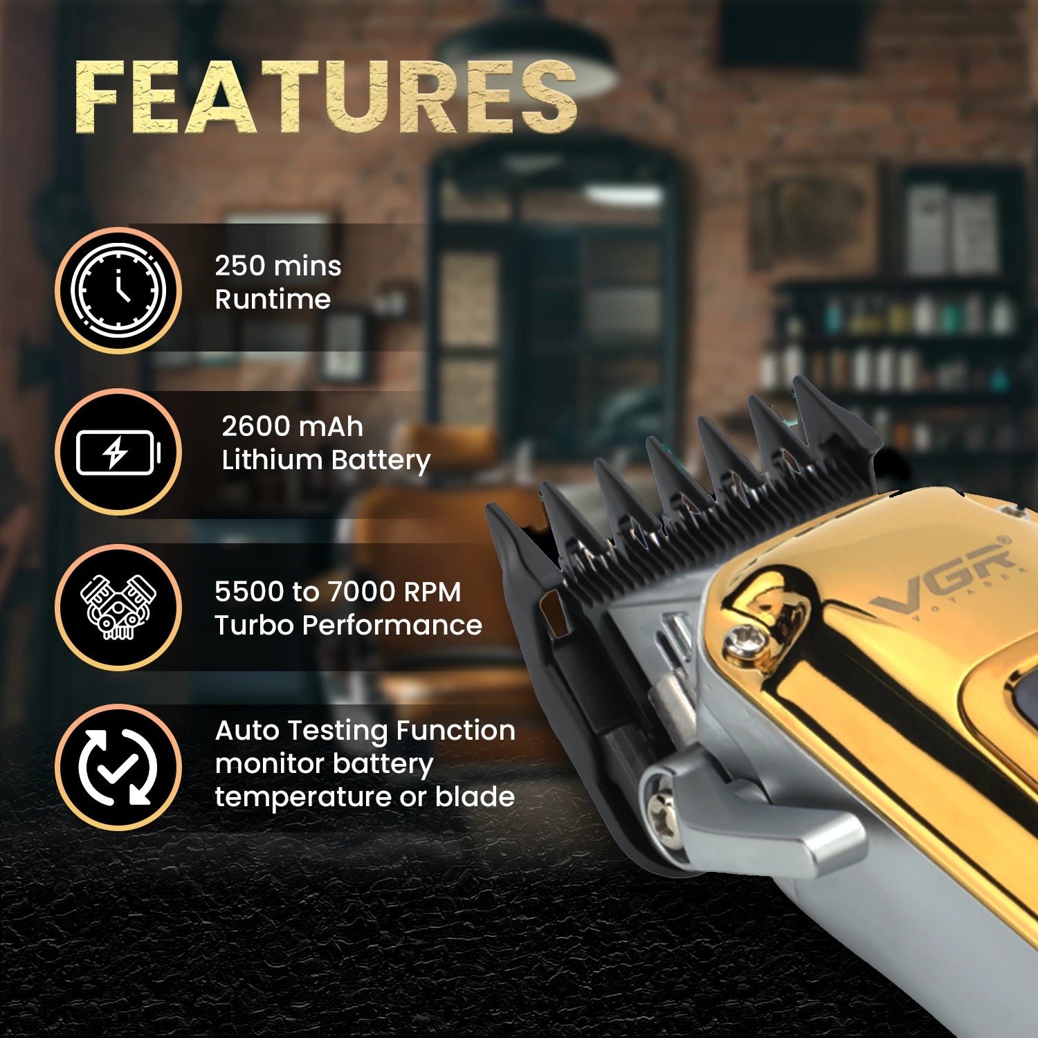 VGR V-006 Professional Hair Clipper For Men