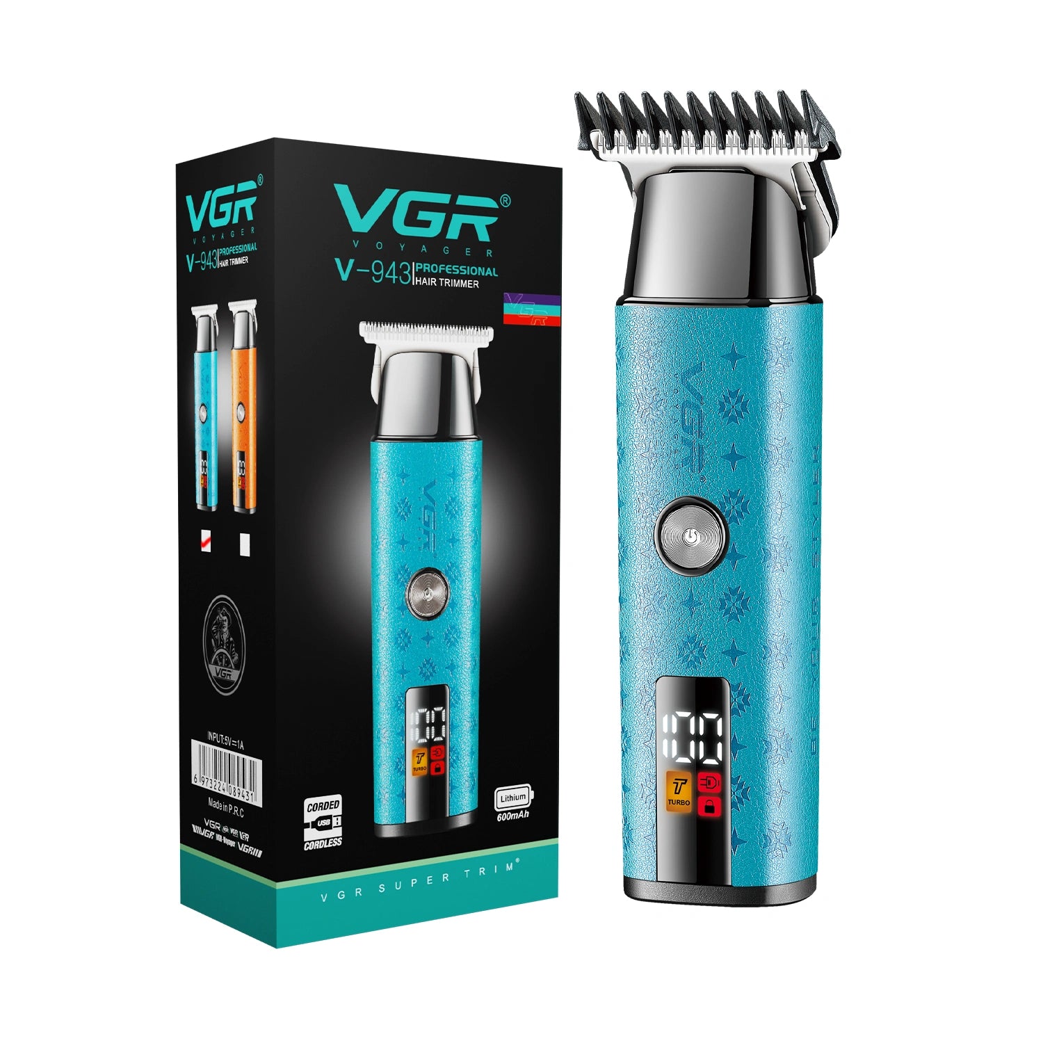 VGR V-943 Professional Hair Trimmer for Men with Precision Trim and Turbo Power - vgrofficial.in