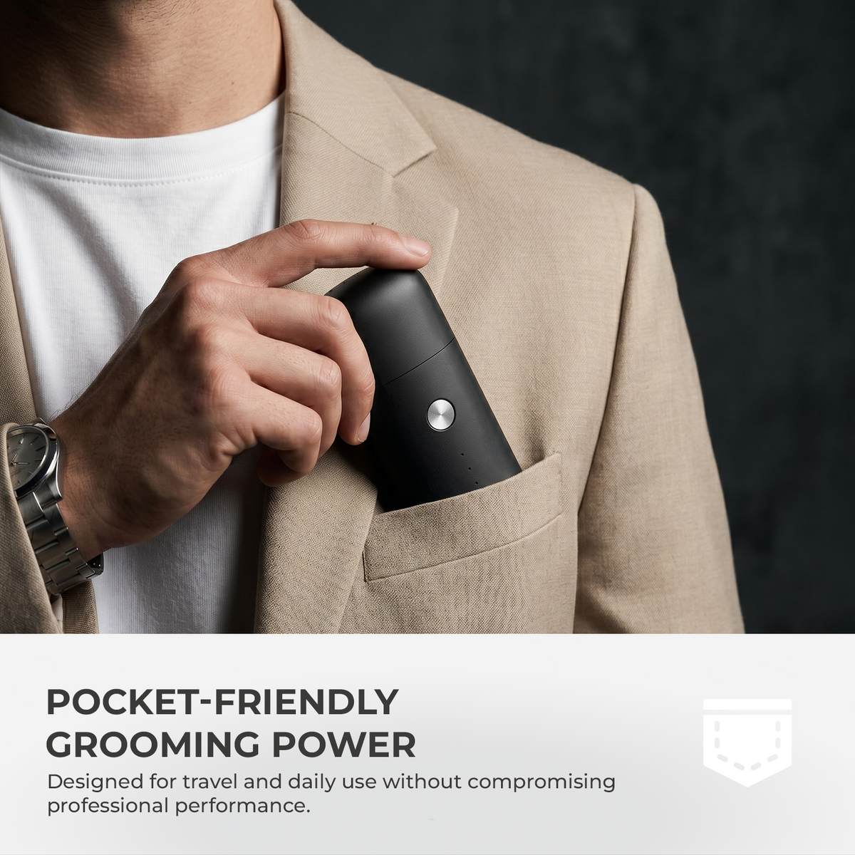 VGR V-932 Pocket Hair Trimmer For Men with 120 Minutes of Runtime (Black)