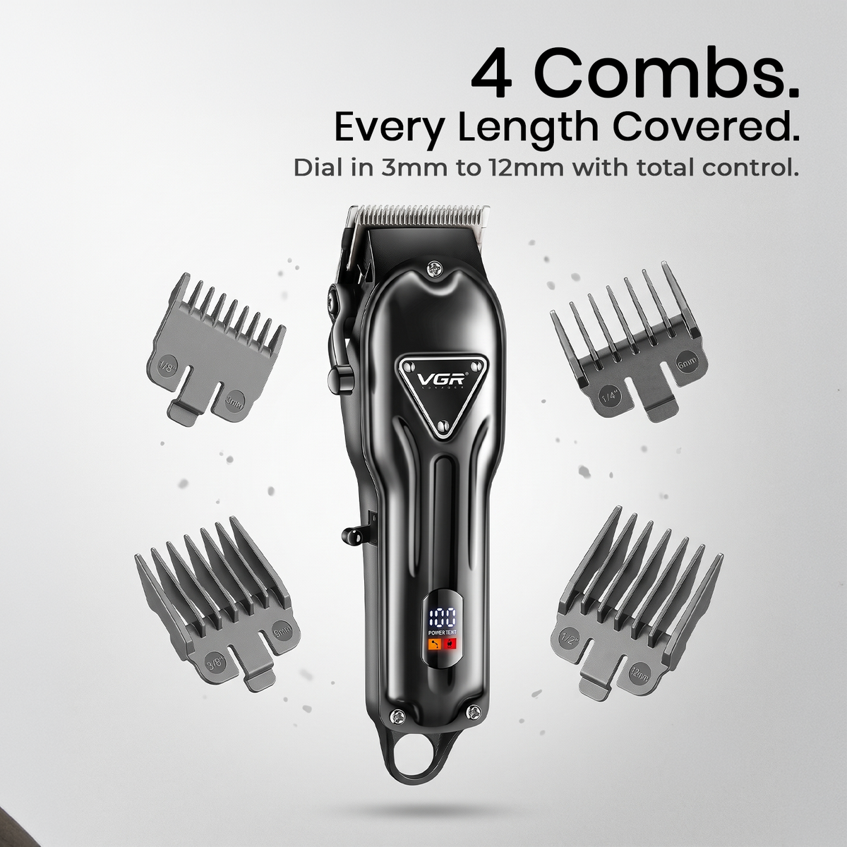 VGR V-051 Professional Hair Clipper For Men with 300 Min Runtime, Black