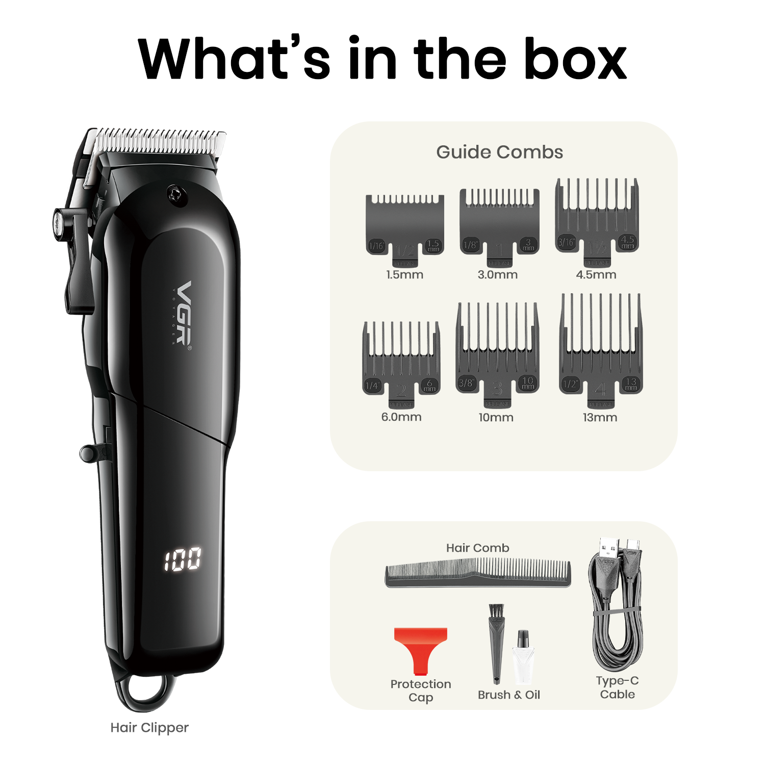 VGR VL-118 Limited Edition Hair Clipper For Men, Black