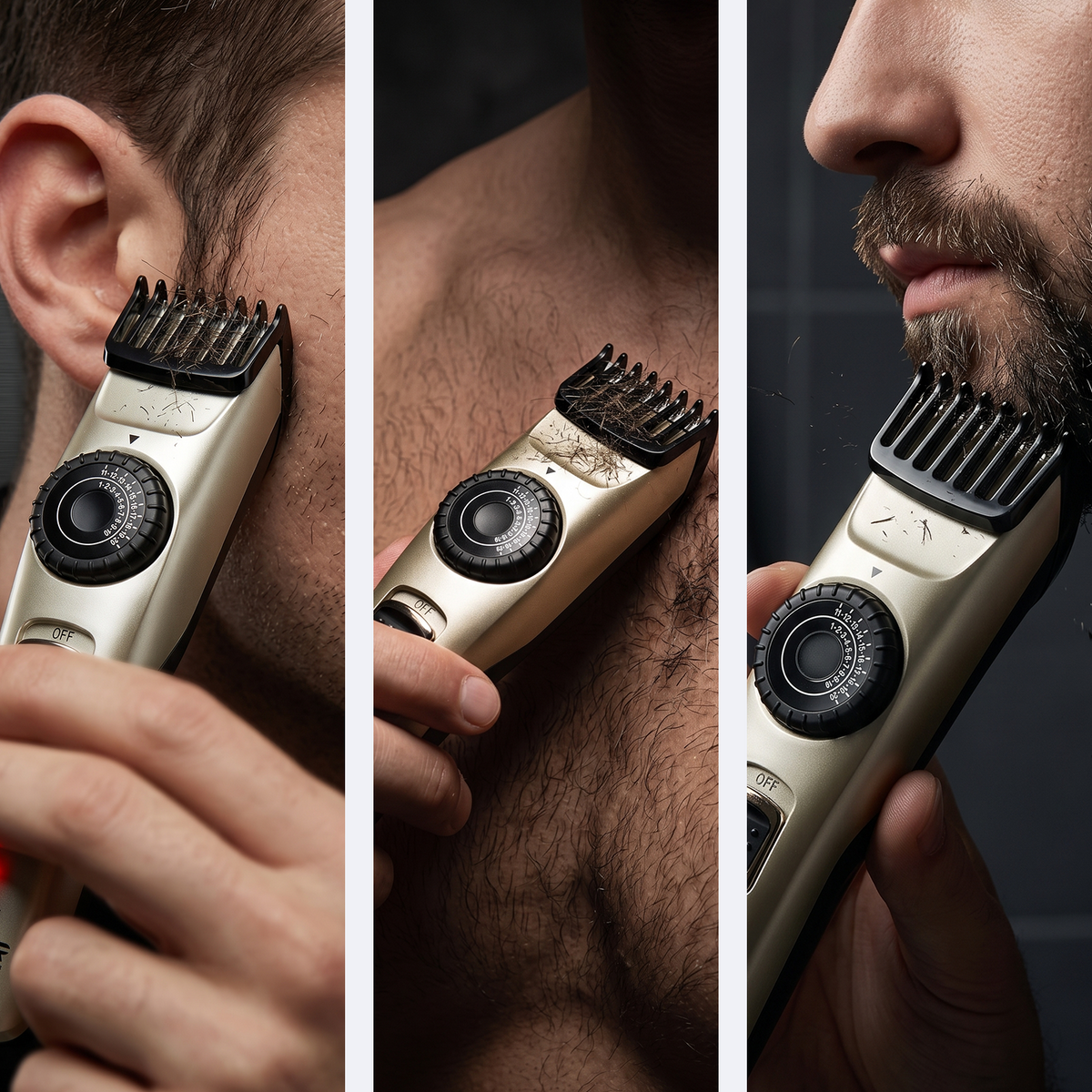 VGR V-031 Professional Hair Trimmer, 39 Length Settings, 90 Min Runtime, Silver