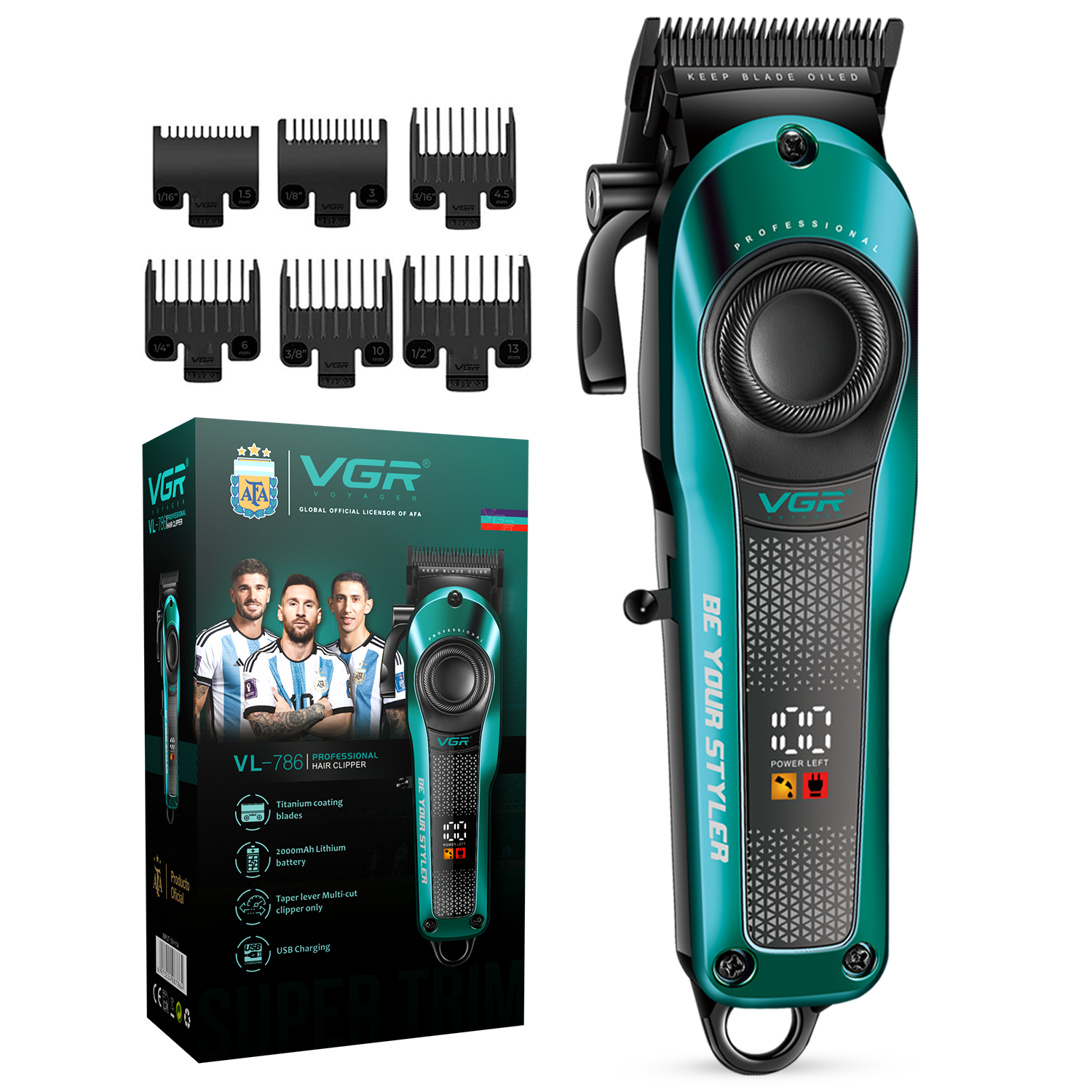 VL-786 Green Hair Clipper for Men - Professional Limited Edition