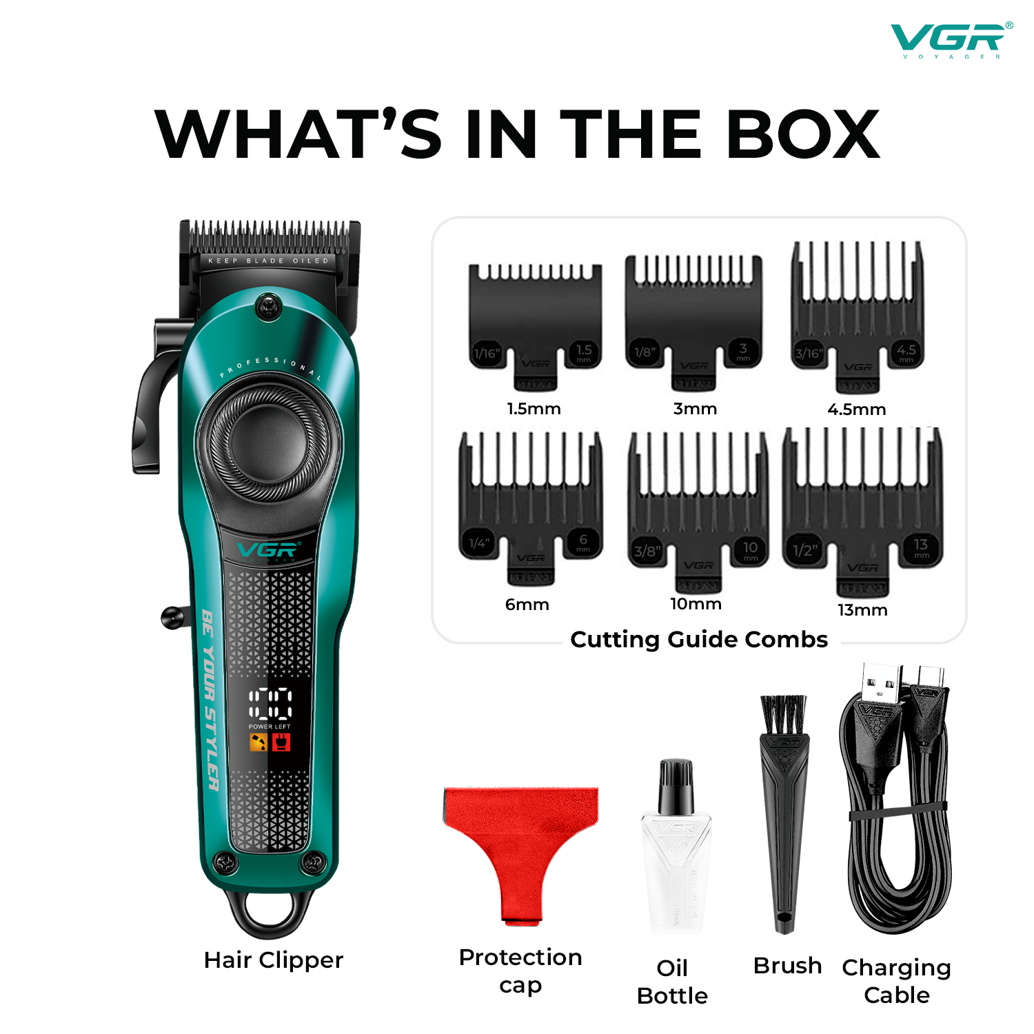 VL-786 Green Hair Clipper for Men - Professional Limited Edition