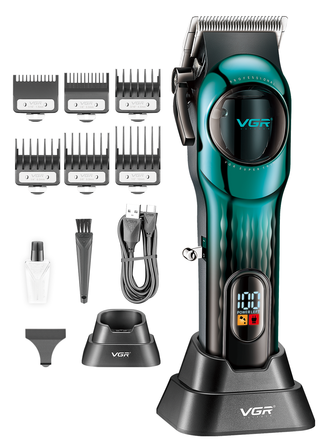 VGR V-166 Professional Hair Clipper for Salon Professionals and Personal Use, Green