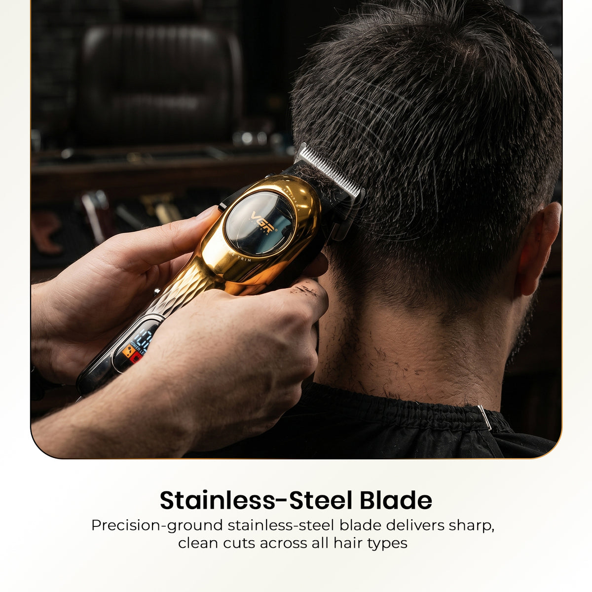 VGR V-166 Professional Hair Clipper for Salon Professionals and Personal Use (Gold)