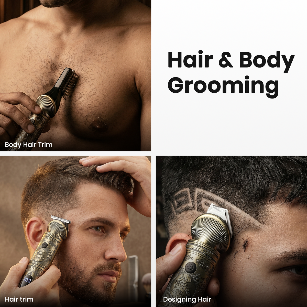 VGR V-106 Professional 6 in 1 Grooming Kit For Men with 180 Min Runtime, Gold