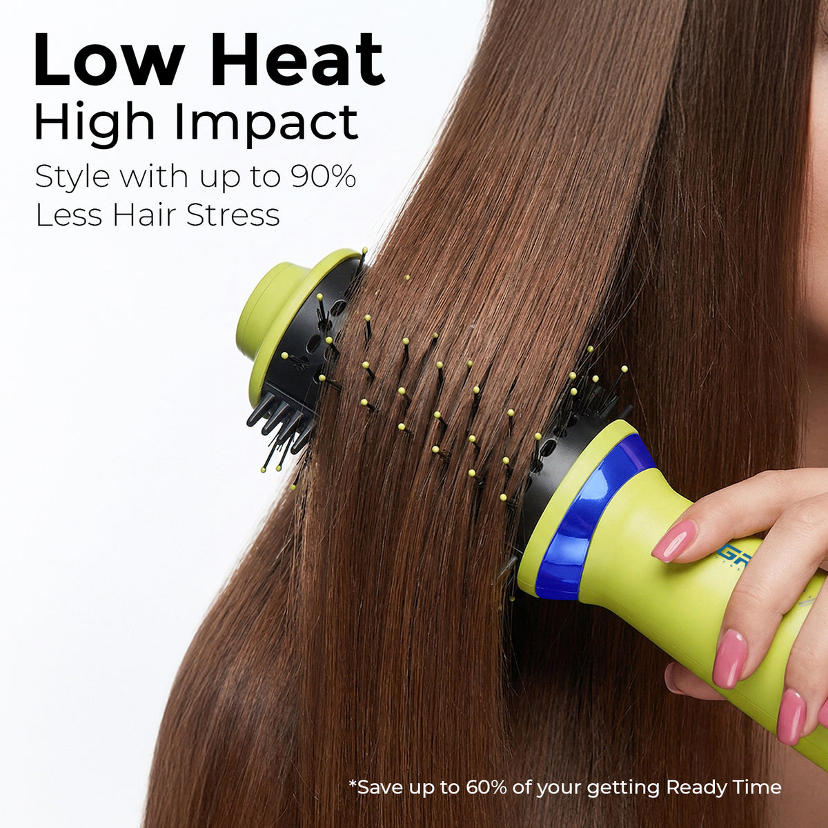 VGR V-415 Professional Hot Air Brush For Women, 3 Heat Settings, 360° Swivel Cord, Green