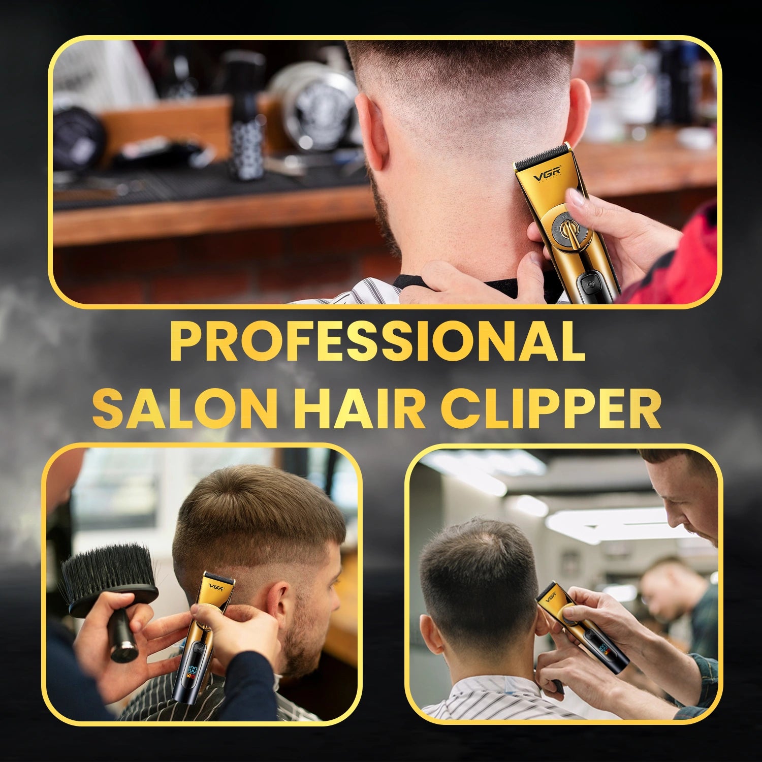 VGR V-663 Professional Hair Clipper For Men (Gold/Black)