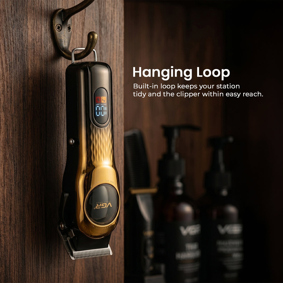 VGR V-166 Professional Hair Clipper for Salon Professionals and Personal Use (Gold)
