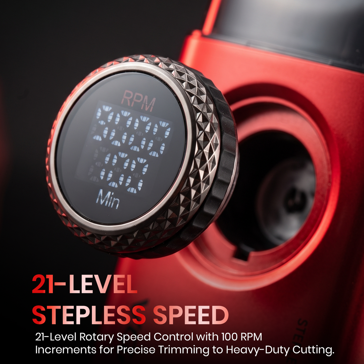VGR Stepless Pro 3-in-1 Professional Grooming Kit for Salon & Men with Charging Station, Stepless Speed Control, Ceramic DLC Blades, Double Titanium Foils, LED Display, Red