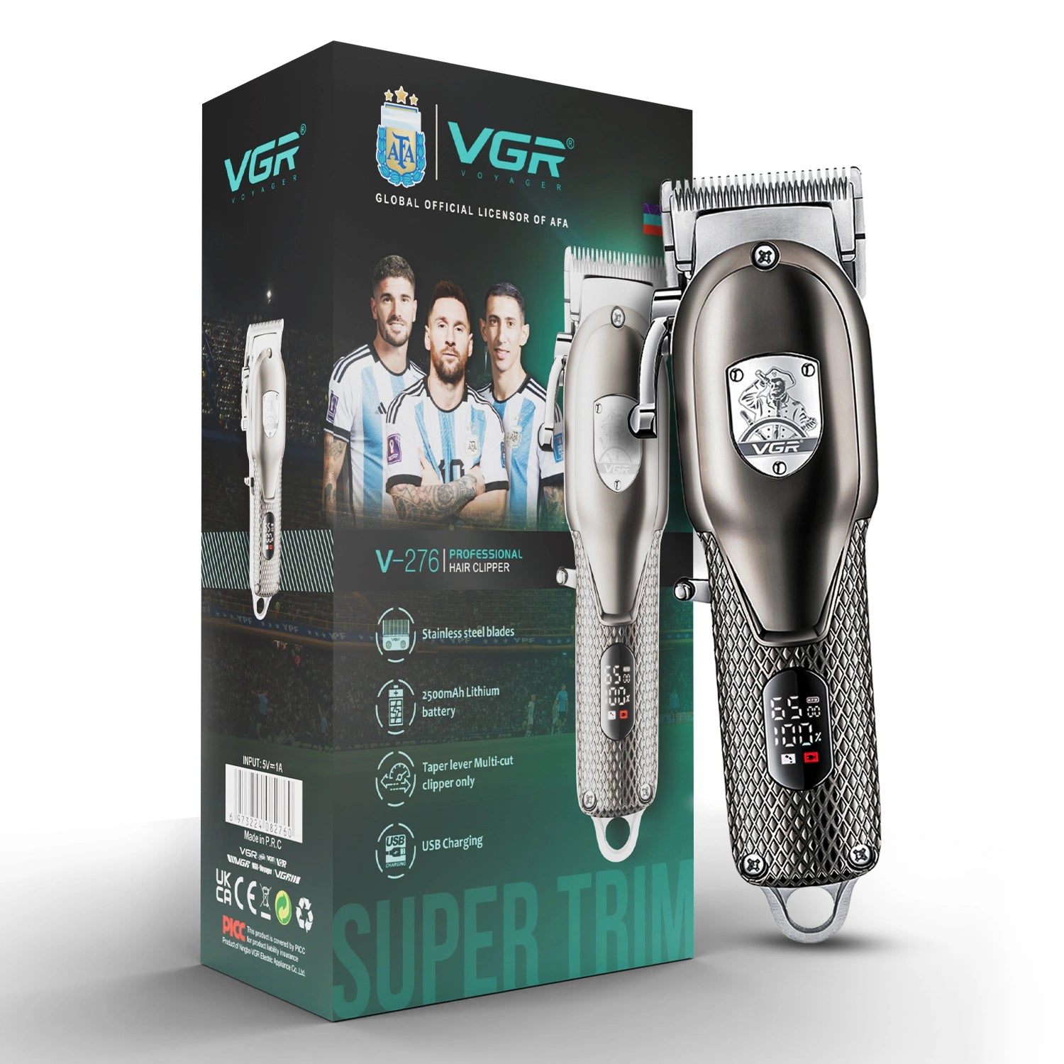 VGR V-276 Professional Salon Quality Hair Clipper for Men's (Sliver)