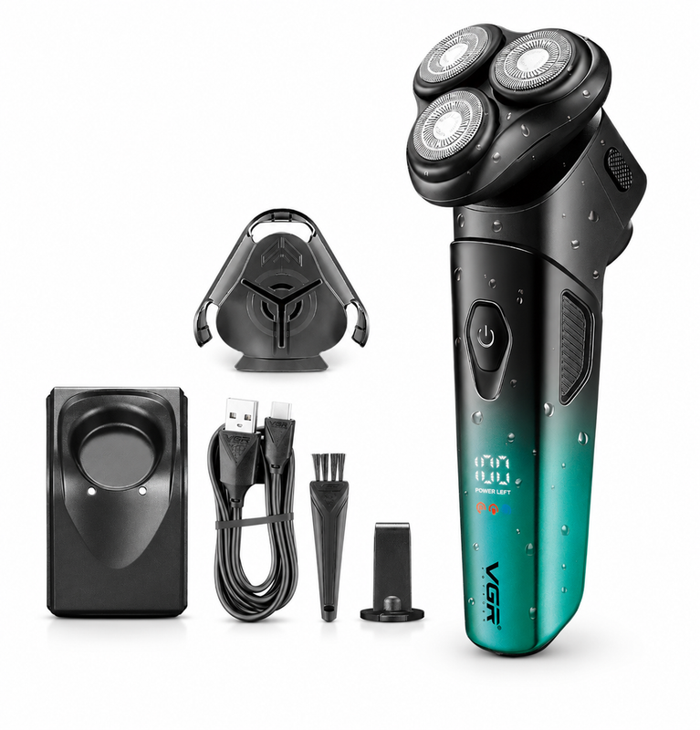 VGR V-391 Professional Rotary Shaver with 90 Min Runtime, Green Black