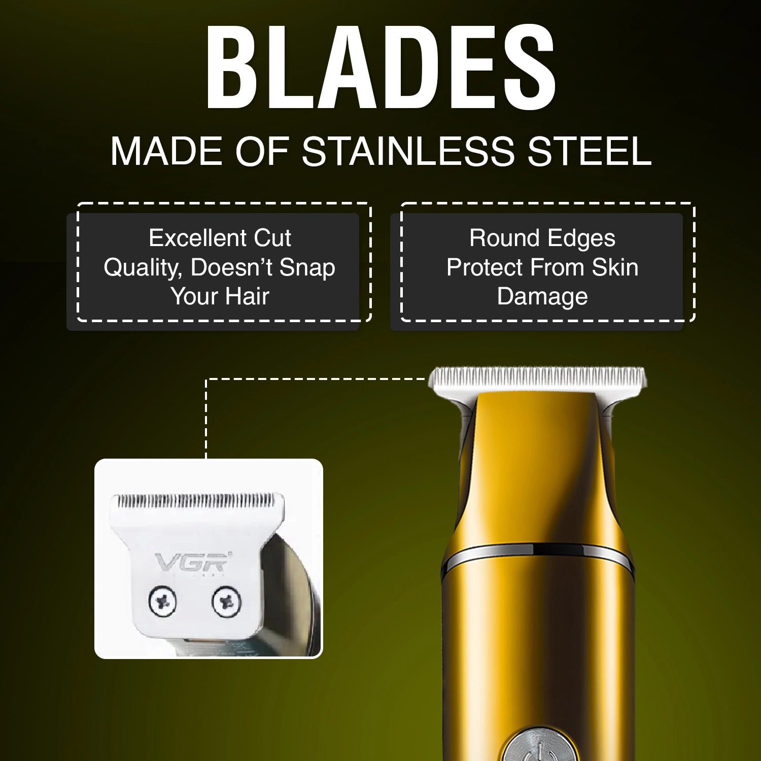 VGR V-986 Professional T-Blade Hair Trimmer – Sharp, Durable Blades for Precise Haircuts and Styles