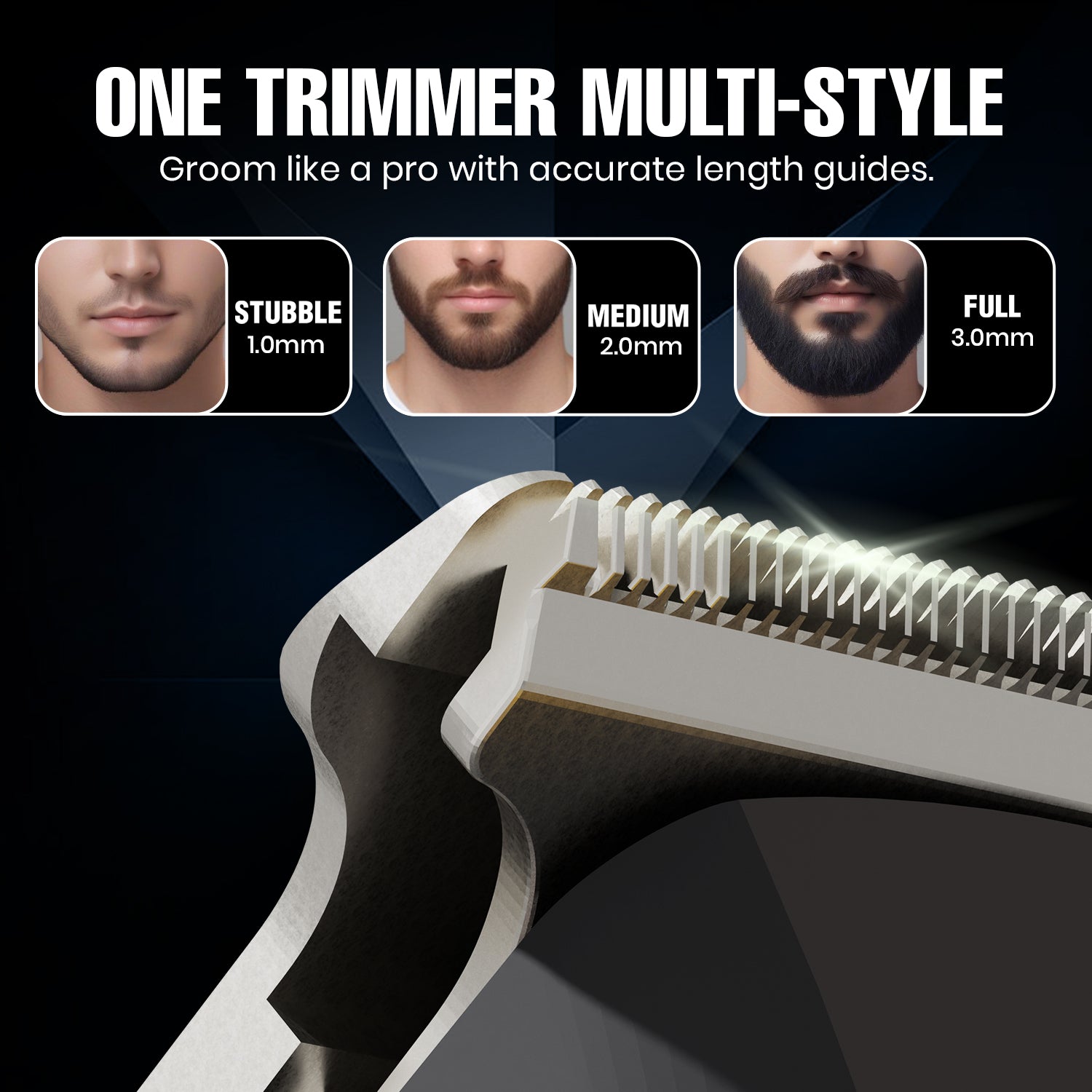VGR V-981 Professional Hair Trimmer for Men, T-Blade Precision, Turbo Function, LED Display, 150-Min Runtime,