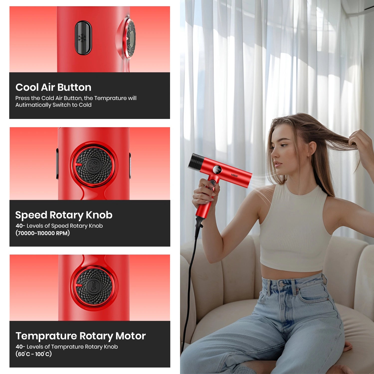 coll Air Button & speed Rotary knob