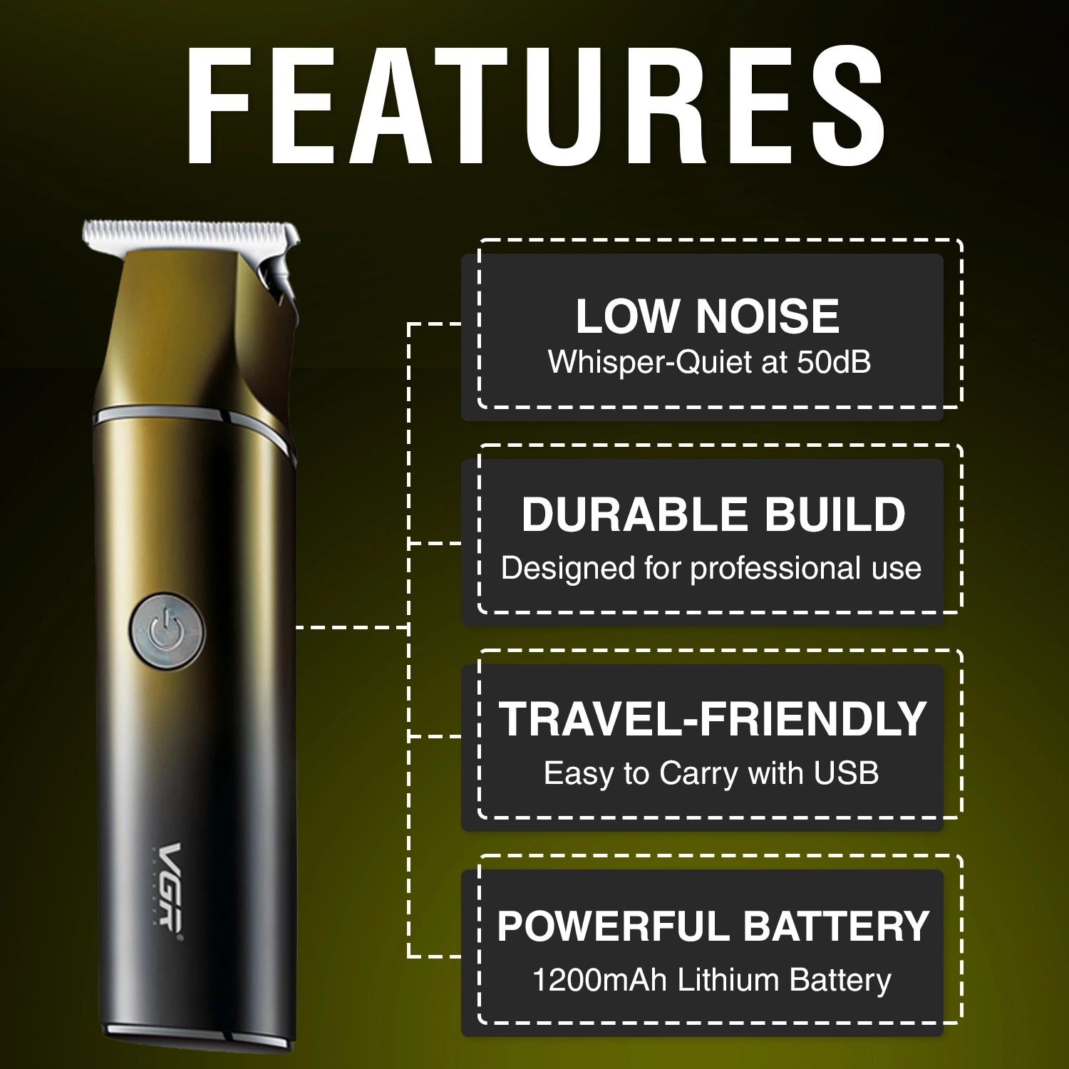 VGR V-986 Professional T-Blade Hair Trimmer – Sharp, Durable Blades for Precise Haircuts and Styles