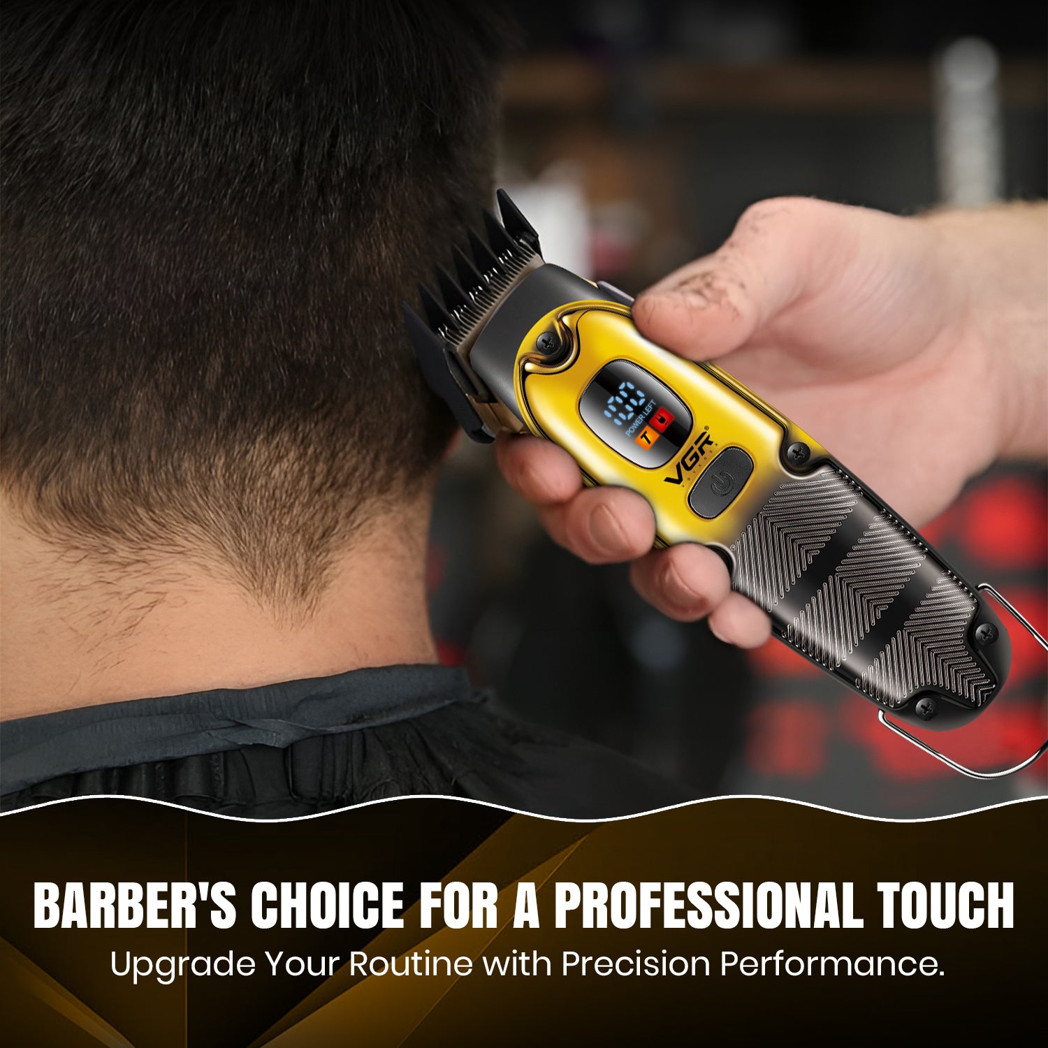 VGR V-981 Professional Hair Trimmer for Men, T-Blade Precision, Turbo Function, LED Display, 150-Min Runtime,