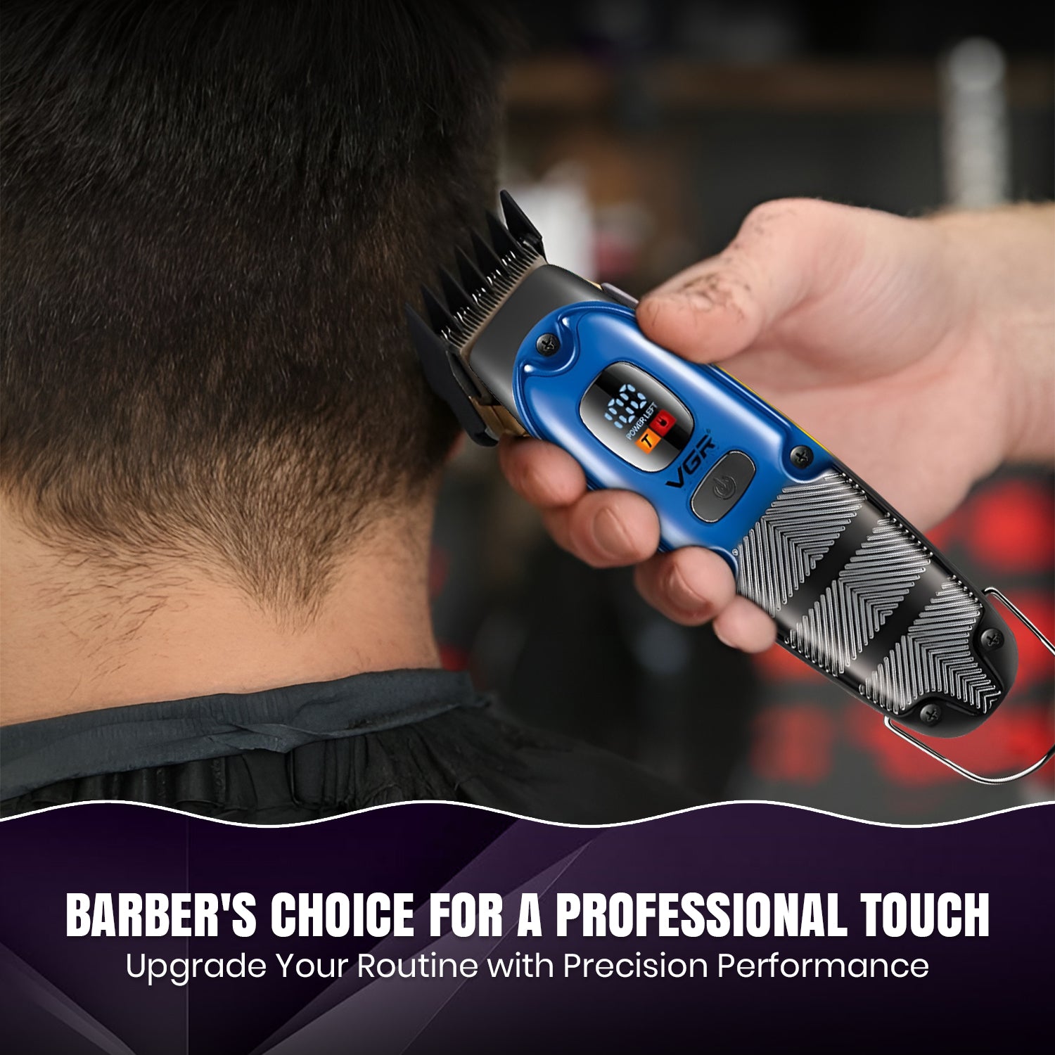 VGR V-981 Professional Hair Trimmer for Men, T-Blade Precision, Turbo Function, LED Display, 150-Min Runtime,