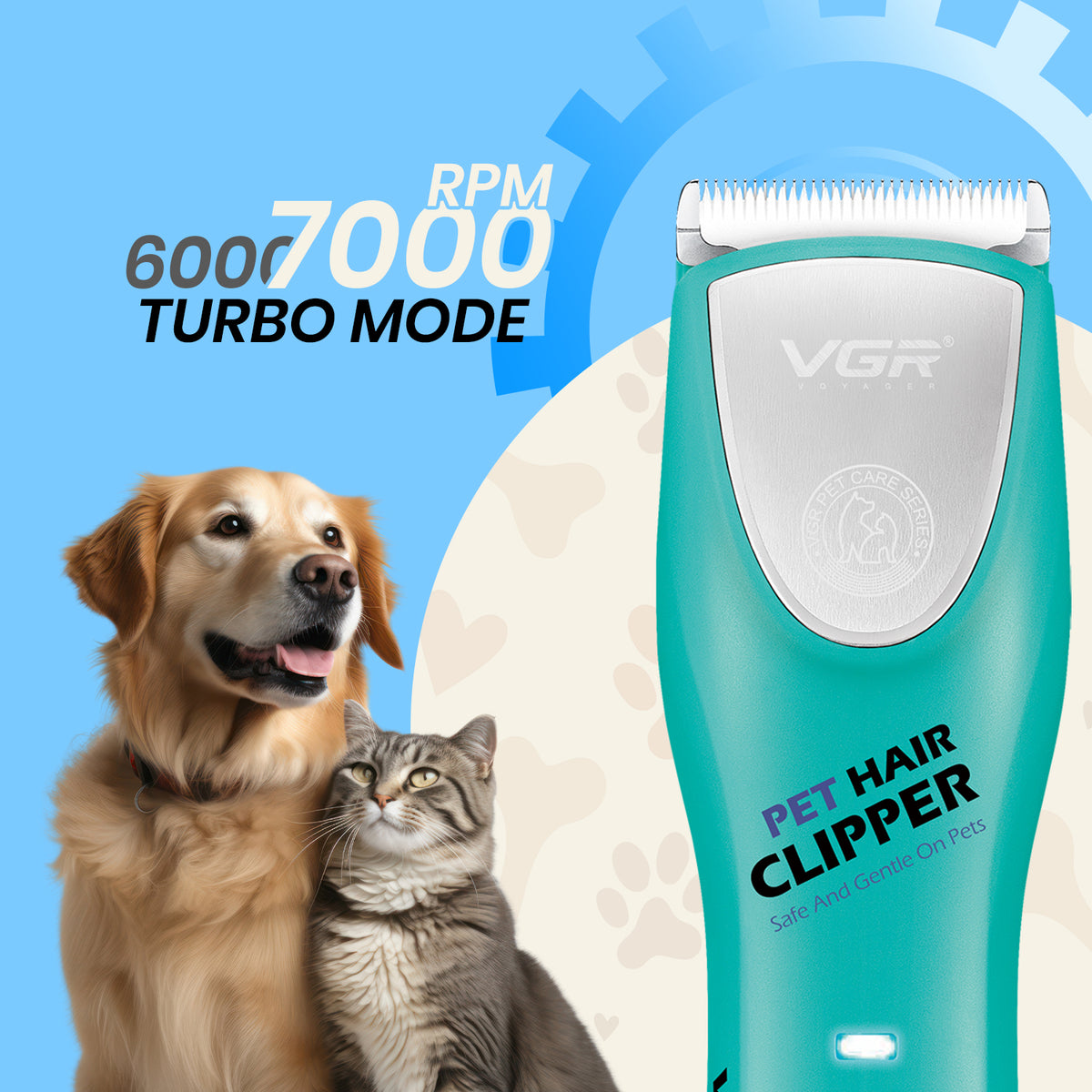 VGR V-216 Professional Pet Clipper, Blue