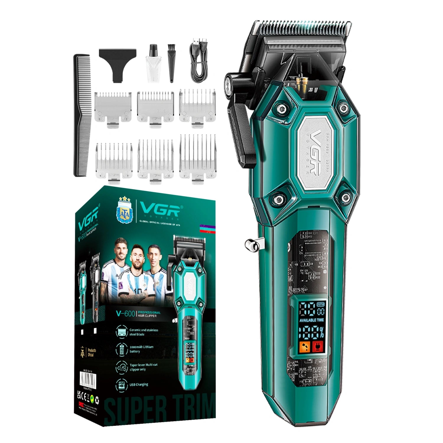 VGR V-600 Professional Hair Clipper and Taper Lever With LED Display