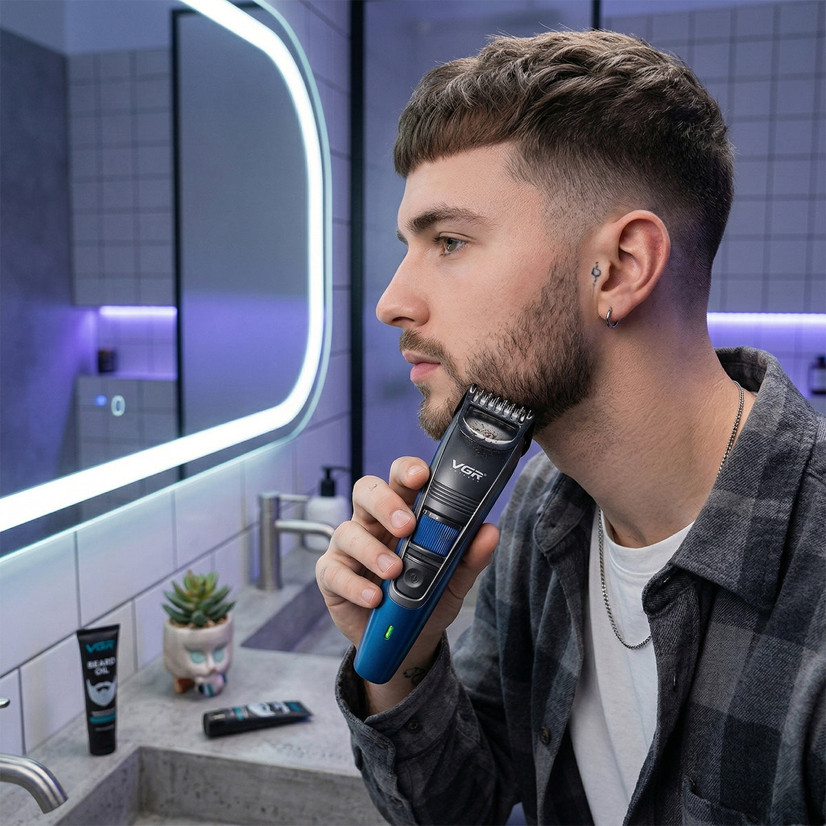 VGR V-052 Professional Hair Trimmer For Men with 120 Min Runtime, Blue
