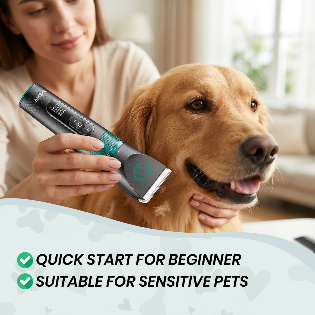 VGR V-209 Professional Pet Clipper with 200 Min Runtime, Black