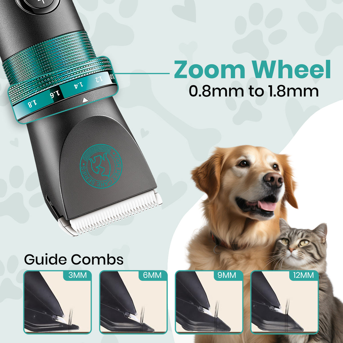 VGR V-209 Professional Pet Clipper with 200 Min Runtime, Black