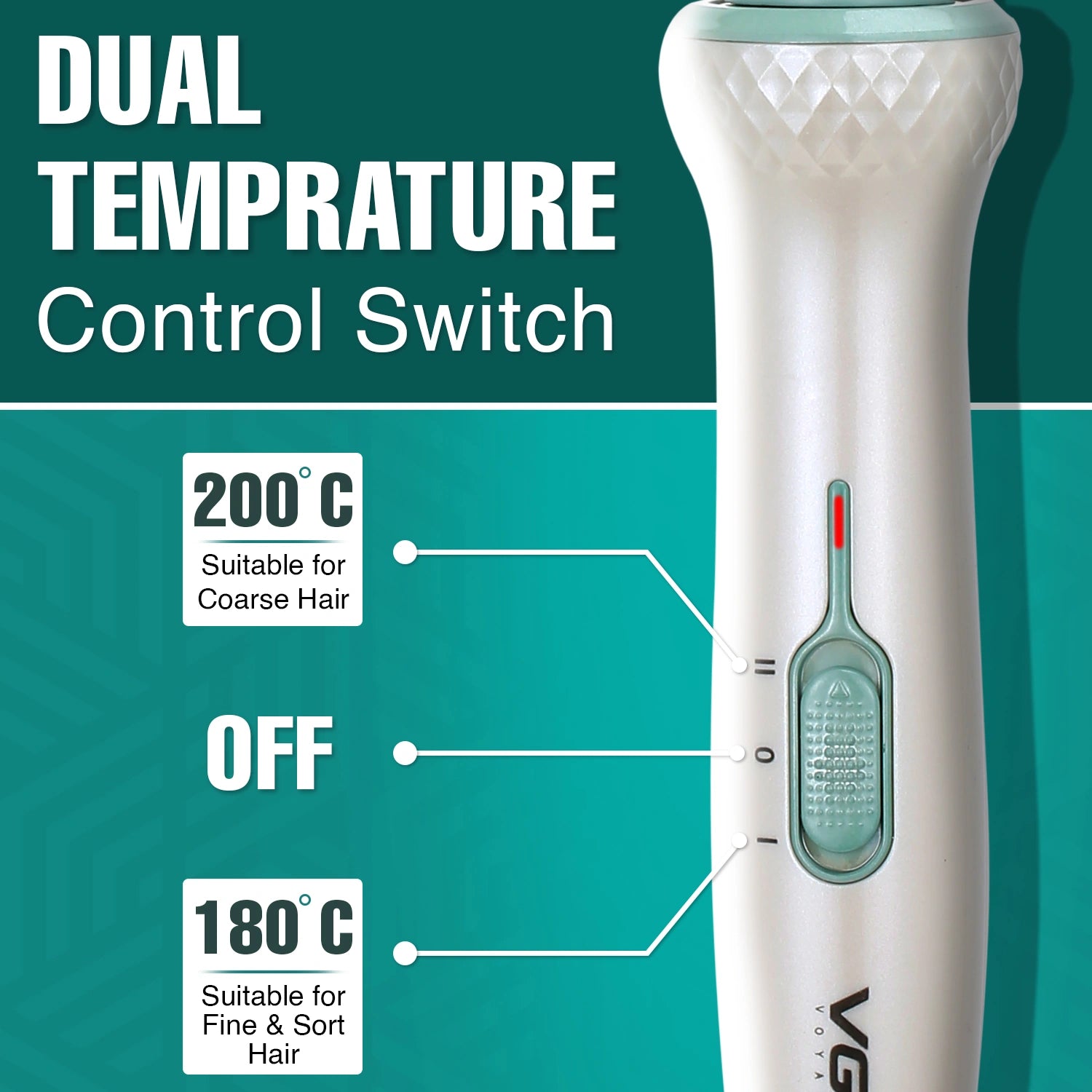 VGR V-596 Hair Curler Iron For Women, Green