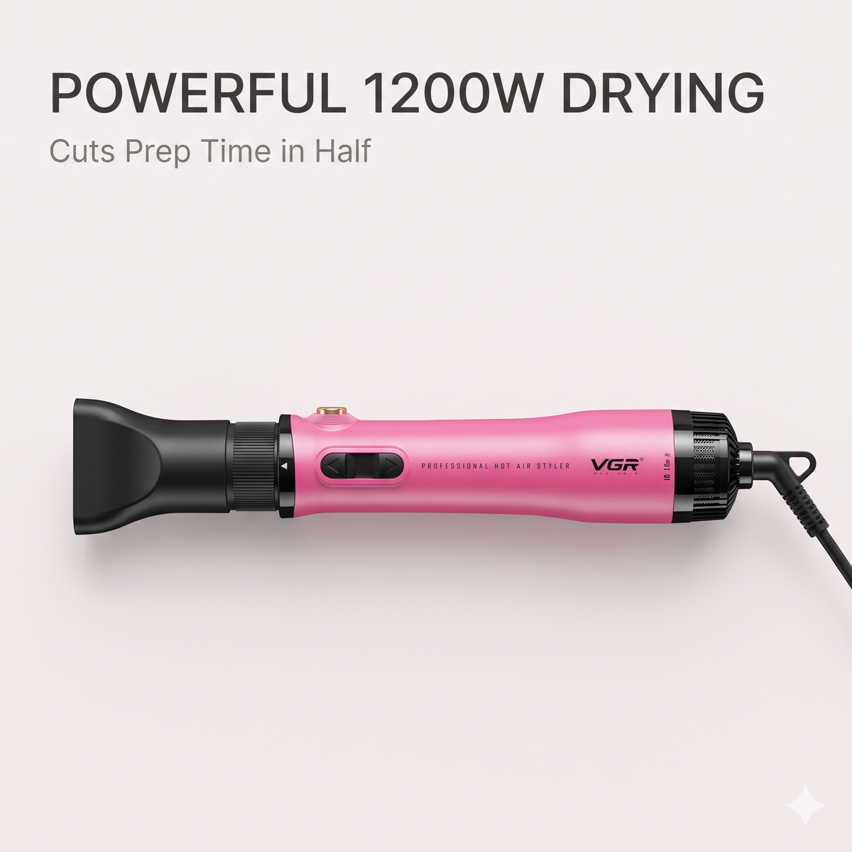 VGR V-481 Professional Hot Air Styler with Ceramic Coating, Pink