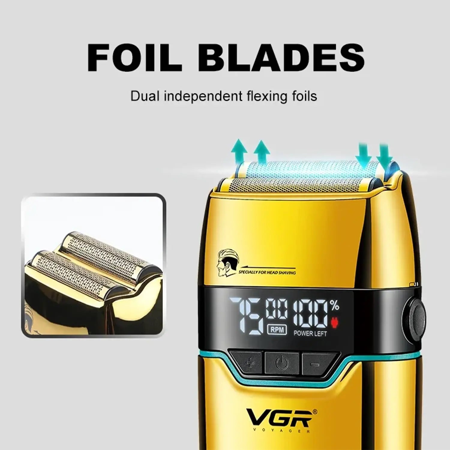 VGR V-350 Professional Foil Shaver With Ultimate Precision for Bald Head & Beard Shaving for Men