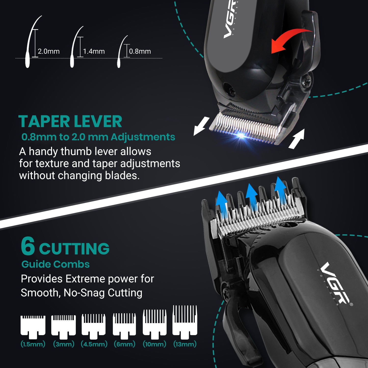 VGR VL-118 Limited Edition Hair Clipper For Men, Black