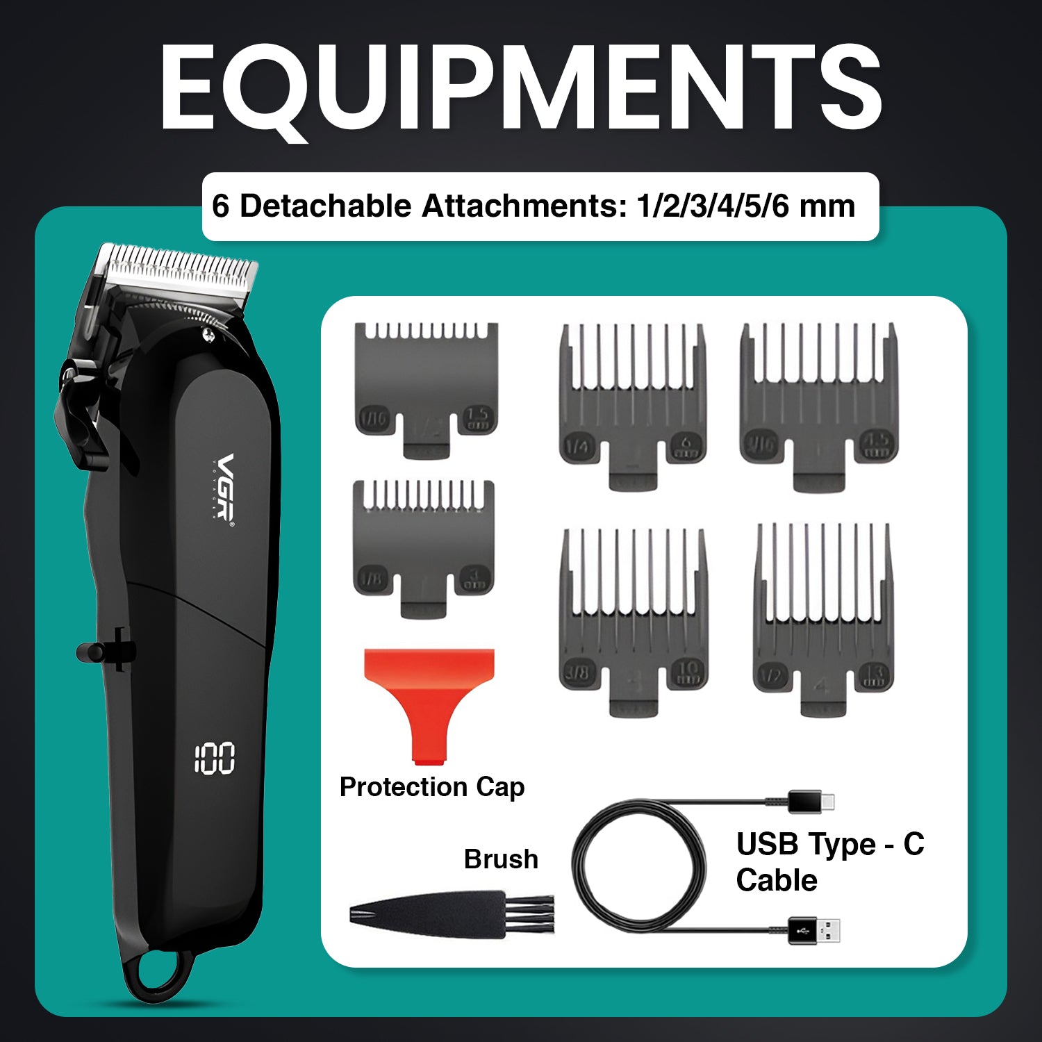 VGR VL-118 Limited Edition Hair Clipper For Men, Black