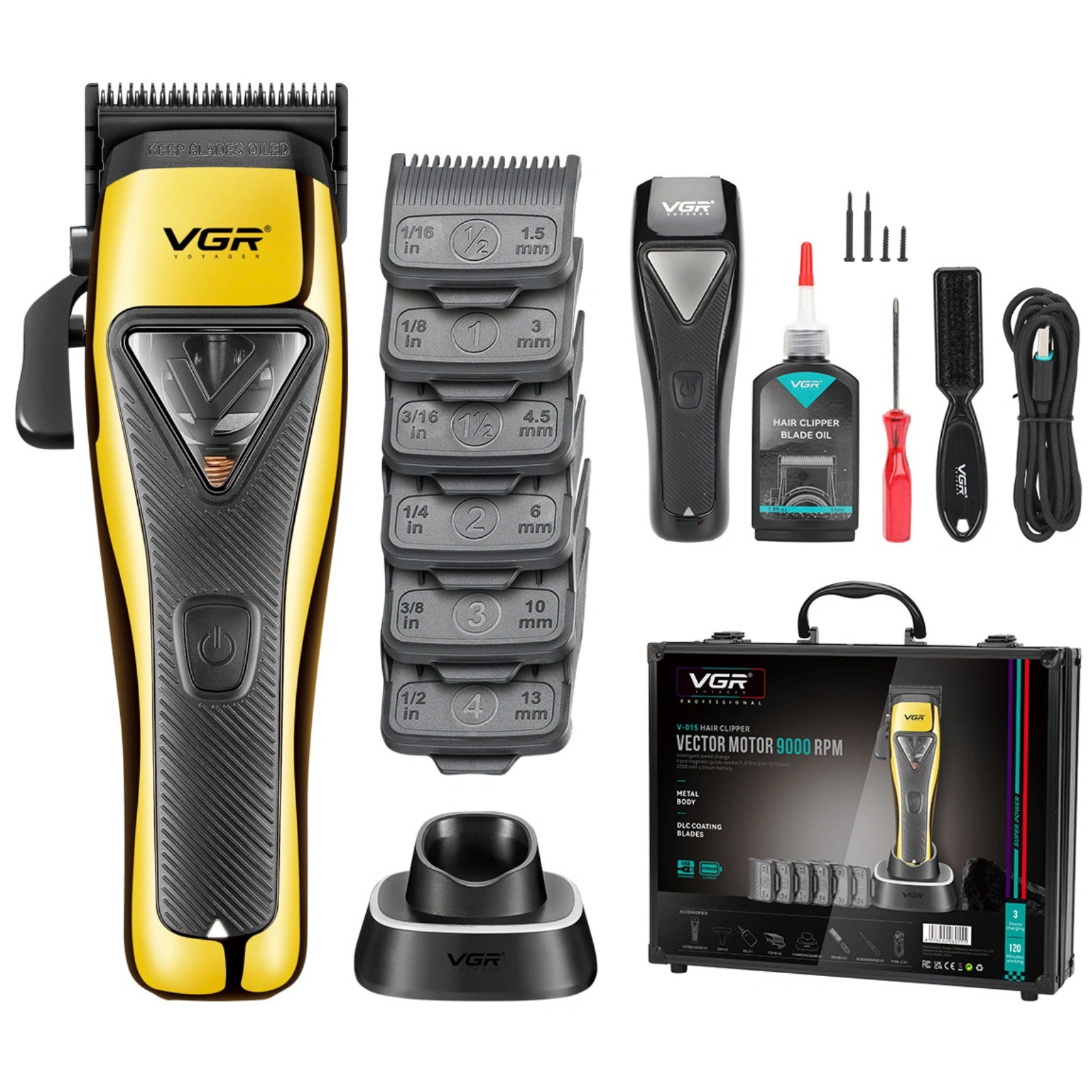 VGR V-015 Professional Salon Quality Hair Clipper (Gold)