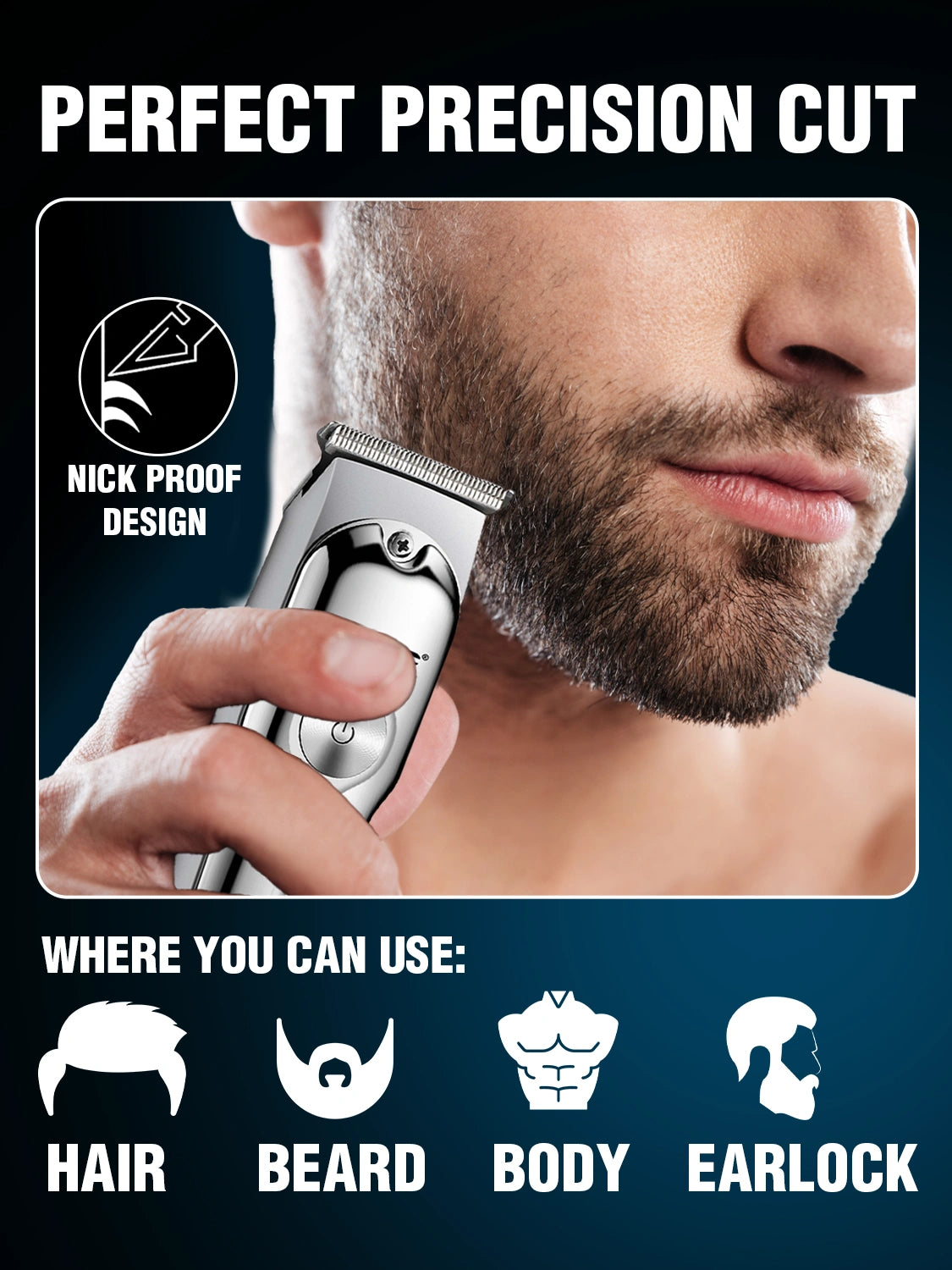 VGR V-071 Hair Trimmer For Men, Silver