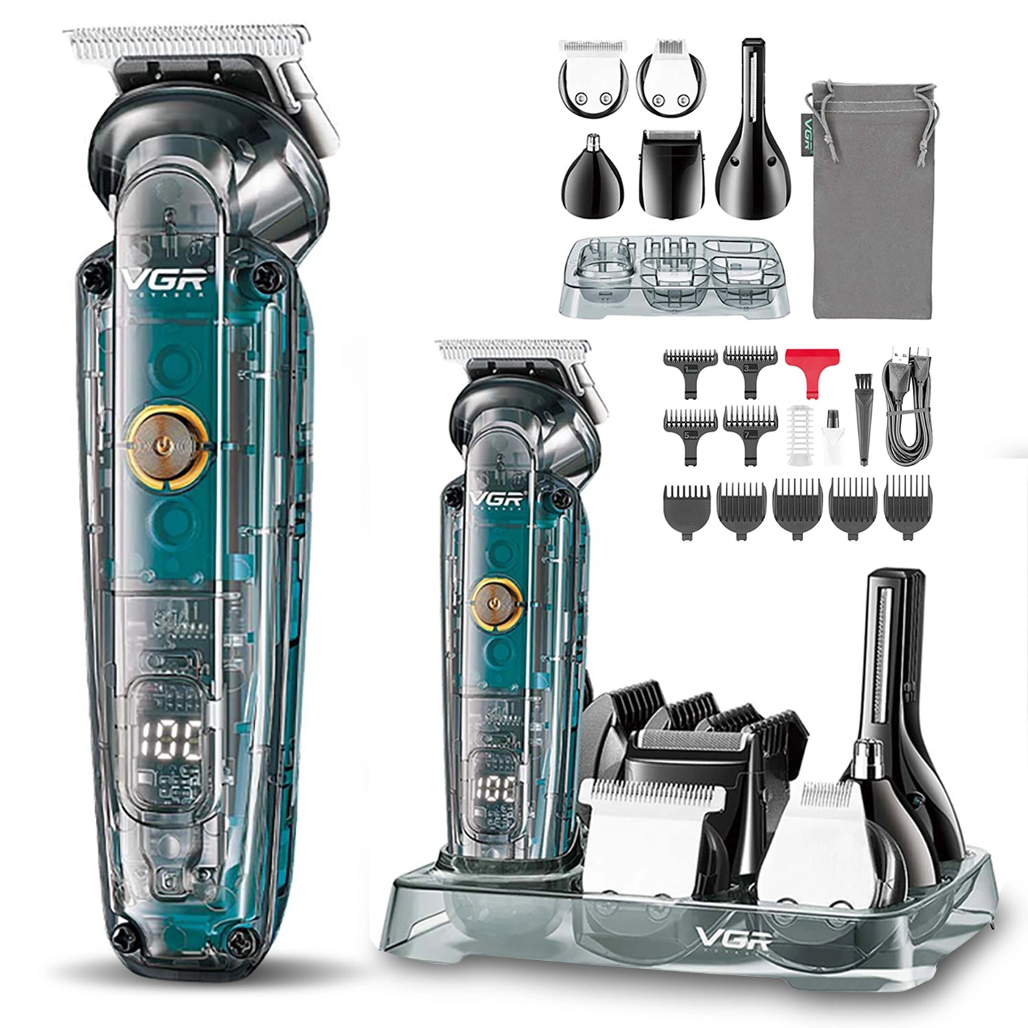VGR V-102 Grooming Kit For Men, Clear