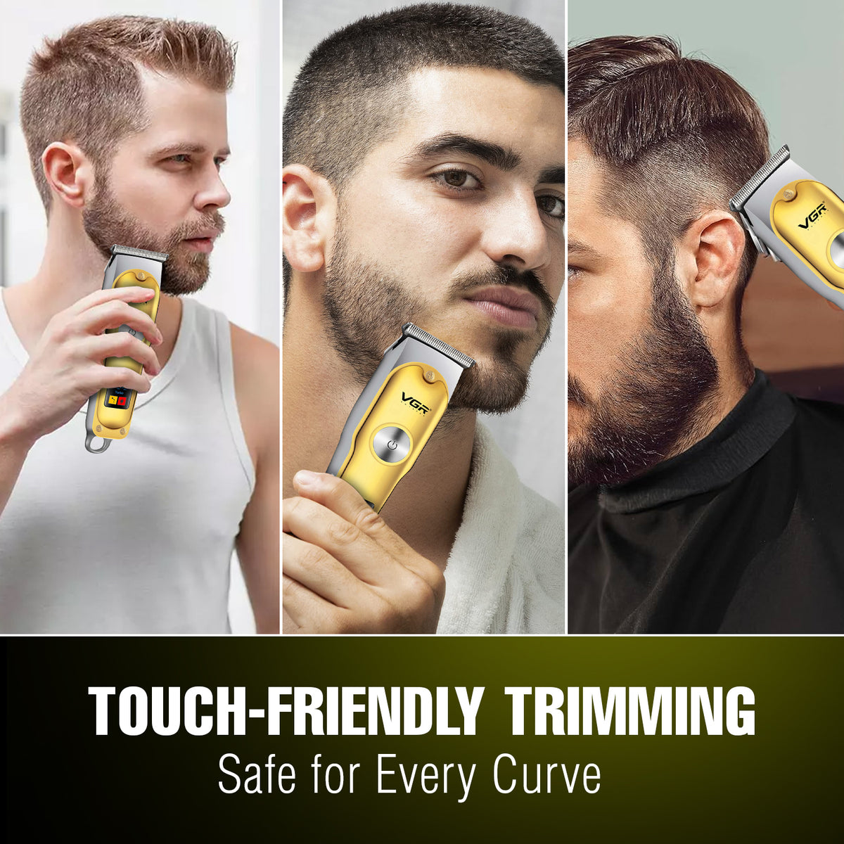 VGR V-290 Professional Hair Trimmer For Men with 120 Min Runtime, Gold