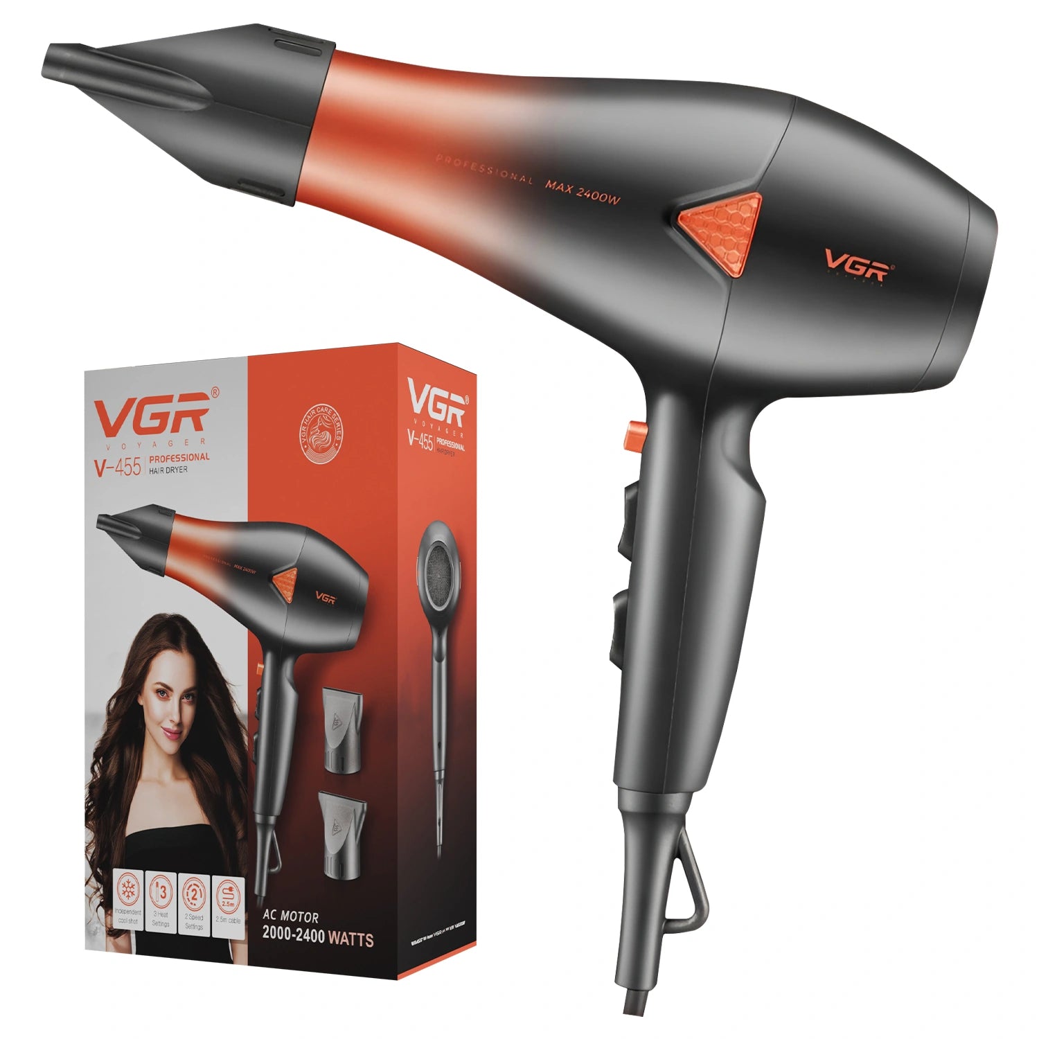 VGR V-455 Professional Hair Dryer for Both Men and Women
