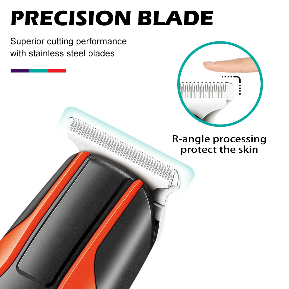 VGR V-999 Trimmer 120 min Runtime 4 Length Settings For Salon & Mens (Orange)