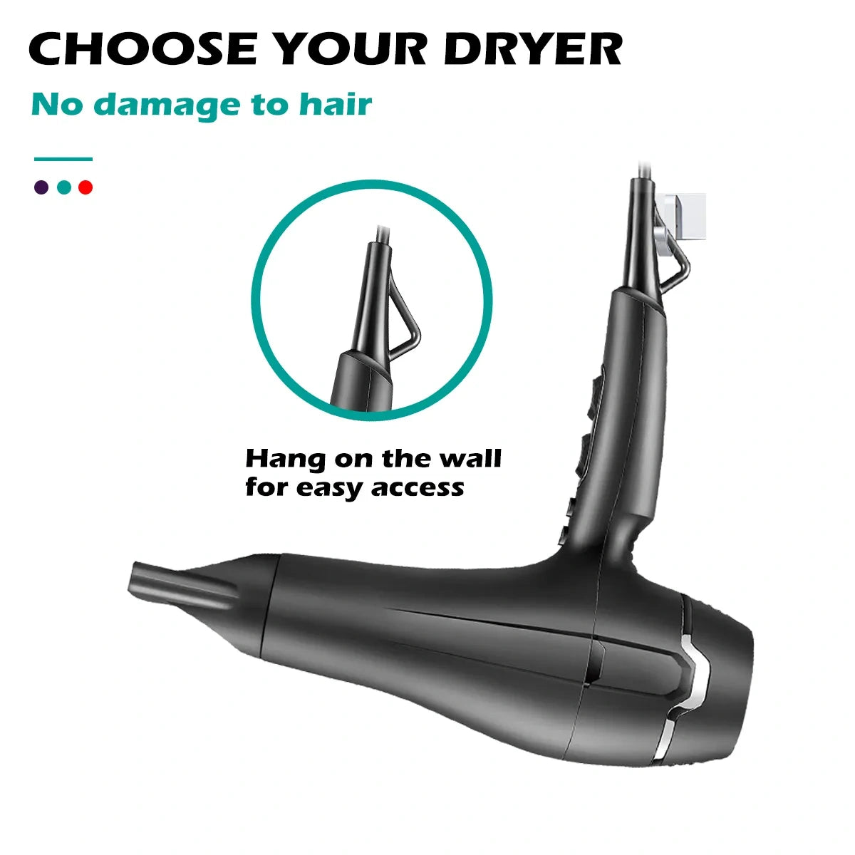 VGR V-450 Hair Dryer For Unisex, Black