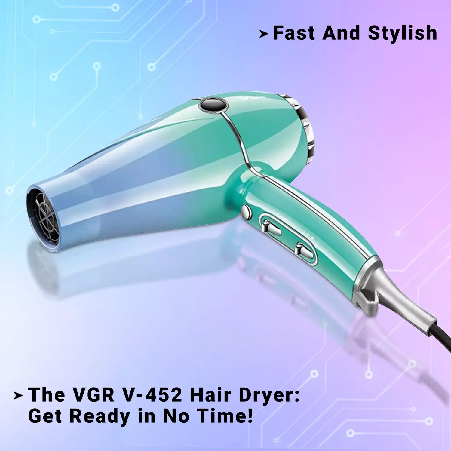 VGR V-452 Hair Dryer For Unisex, Green