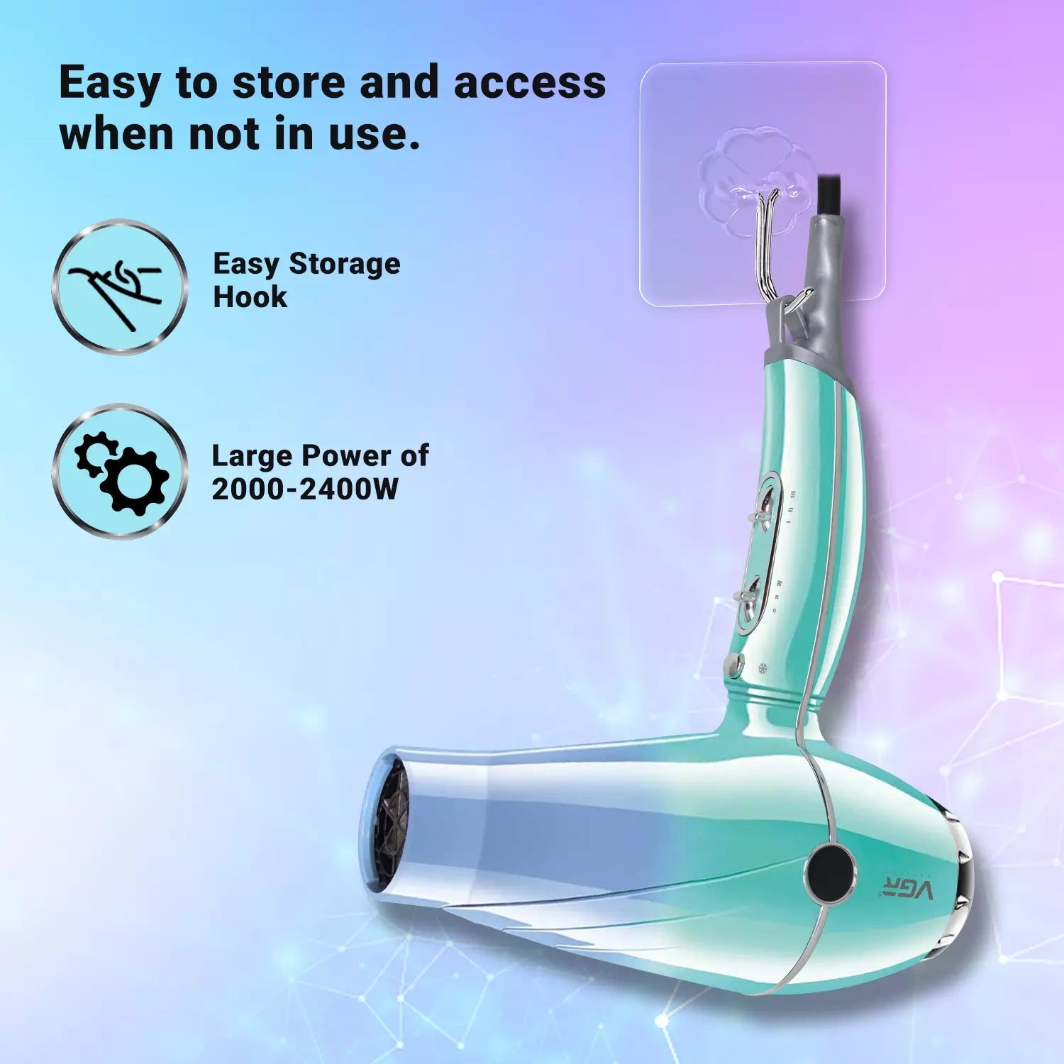 VGR V-452 Hair Dryer For Unisex, Green